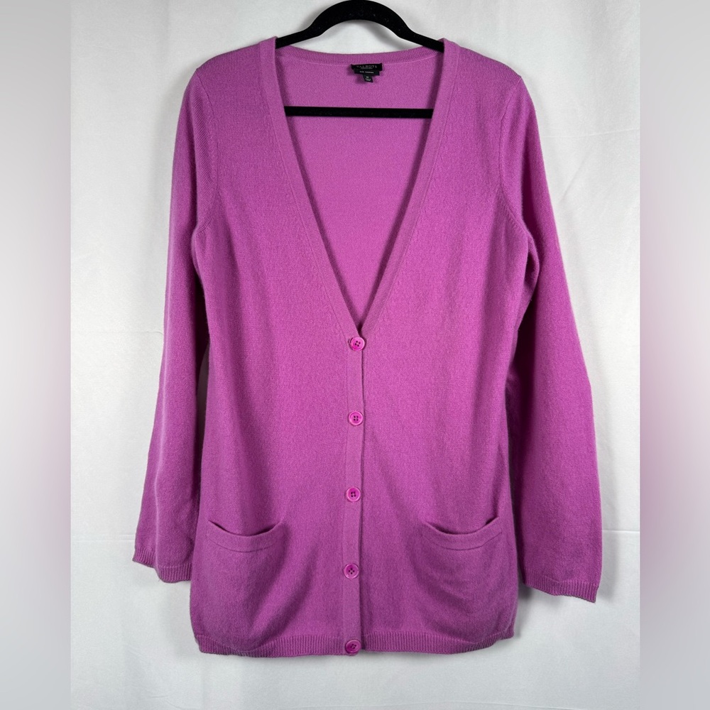 Talbots Pink Button-Front V-Neck Cardigan